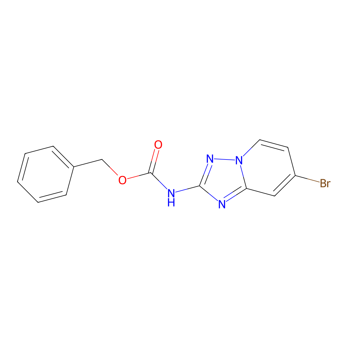 benzyl N-{7-bromo-[1,2,4]triazolo[1,5-a]pyridin-2-yl}carbamate molecular structure, CAS 2680820-00-0