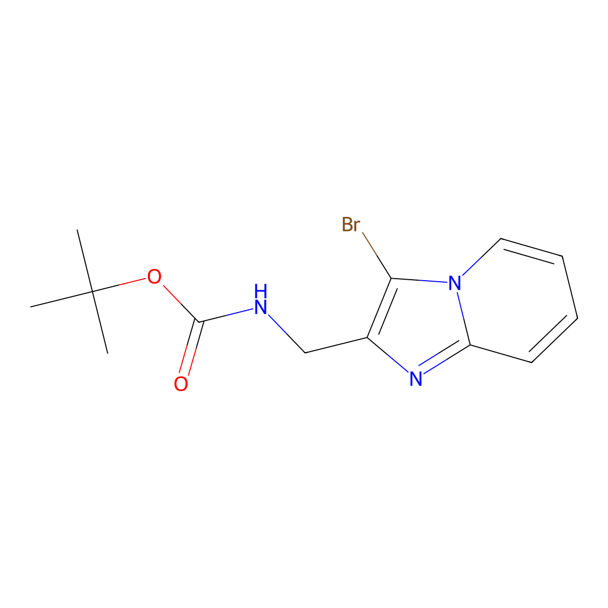 tert-butyl N-({3-bromoimidazo[1,2-a]pyridin-2-yl}methyl)carbamate molecular structure, CAS 2680820-06-6