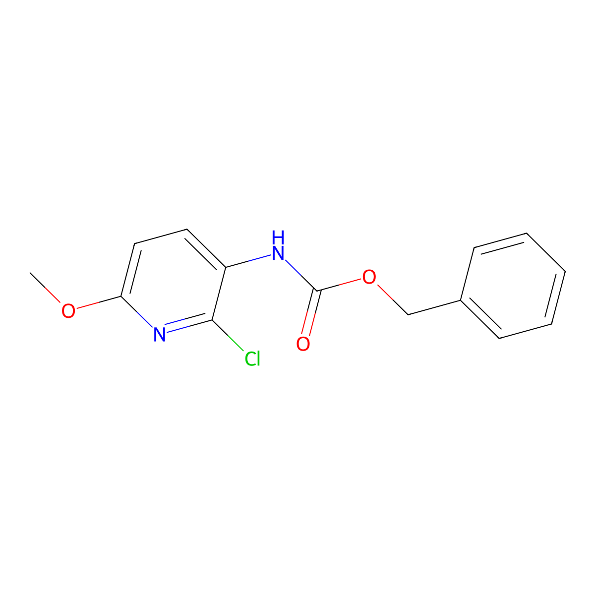 benzyl N-(2-chloro-6-methoxypyridin-3-yl)carbamate molecular structure, CAS 2680820-09-9