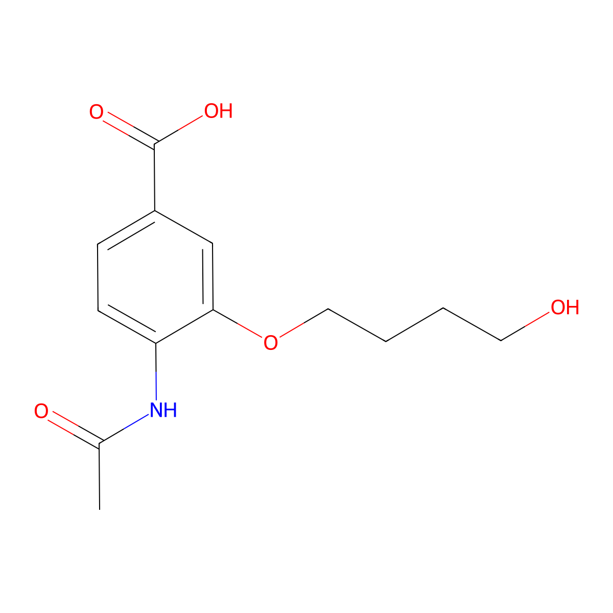 4-Acetamido-3-(4-hydroxybutoxy)benzoic acid molecular structure, CAS 2680820-13-5