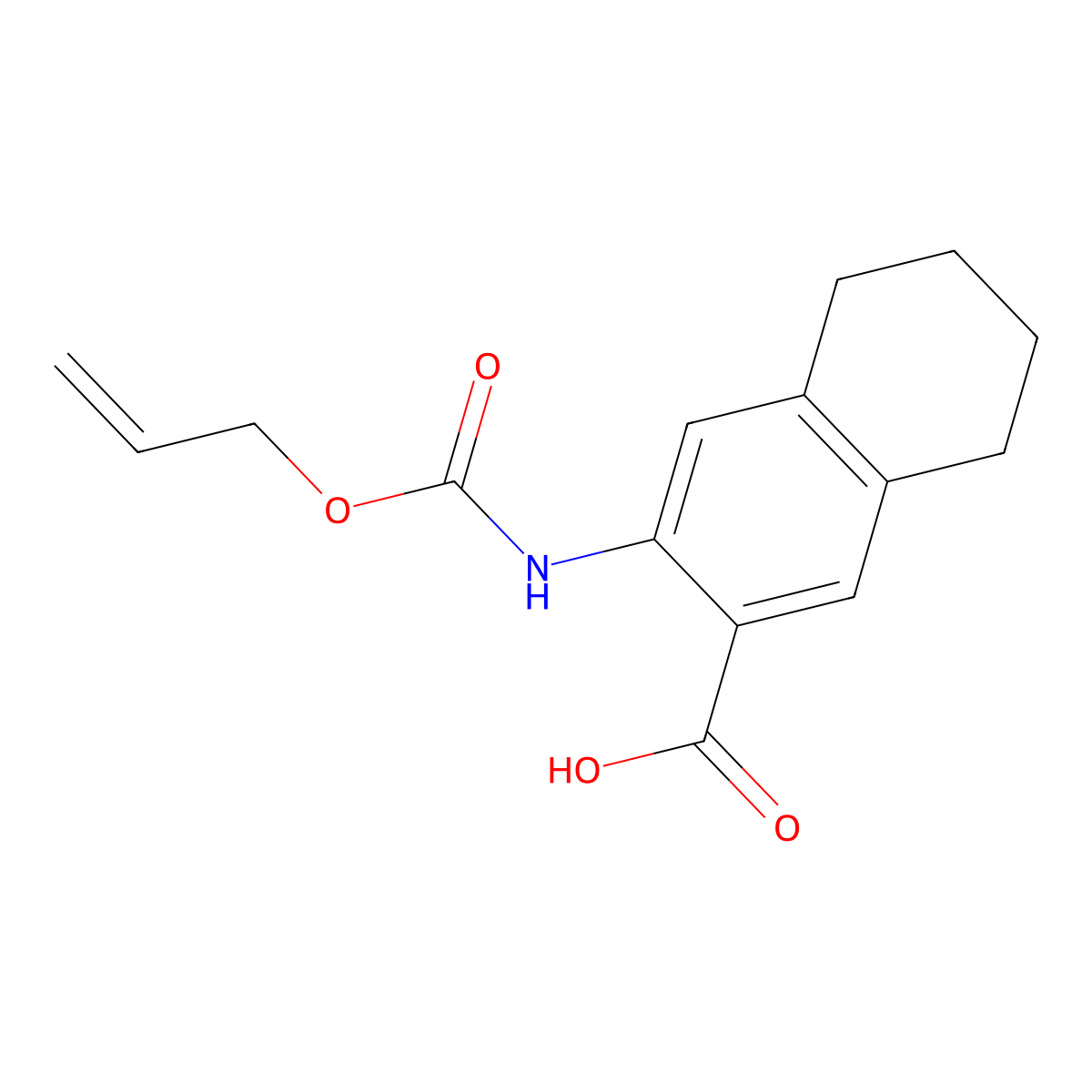 3-{[(Prop-2-en-1-yloxy)carbonyl]amino}-5,6,7,8-tetrahydronaphthalene-2-carboxylic acid molecular structure, CAS 2680820-18-0