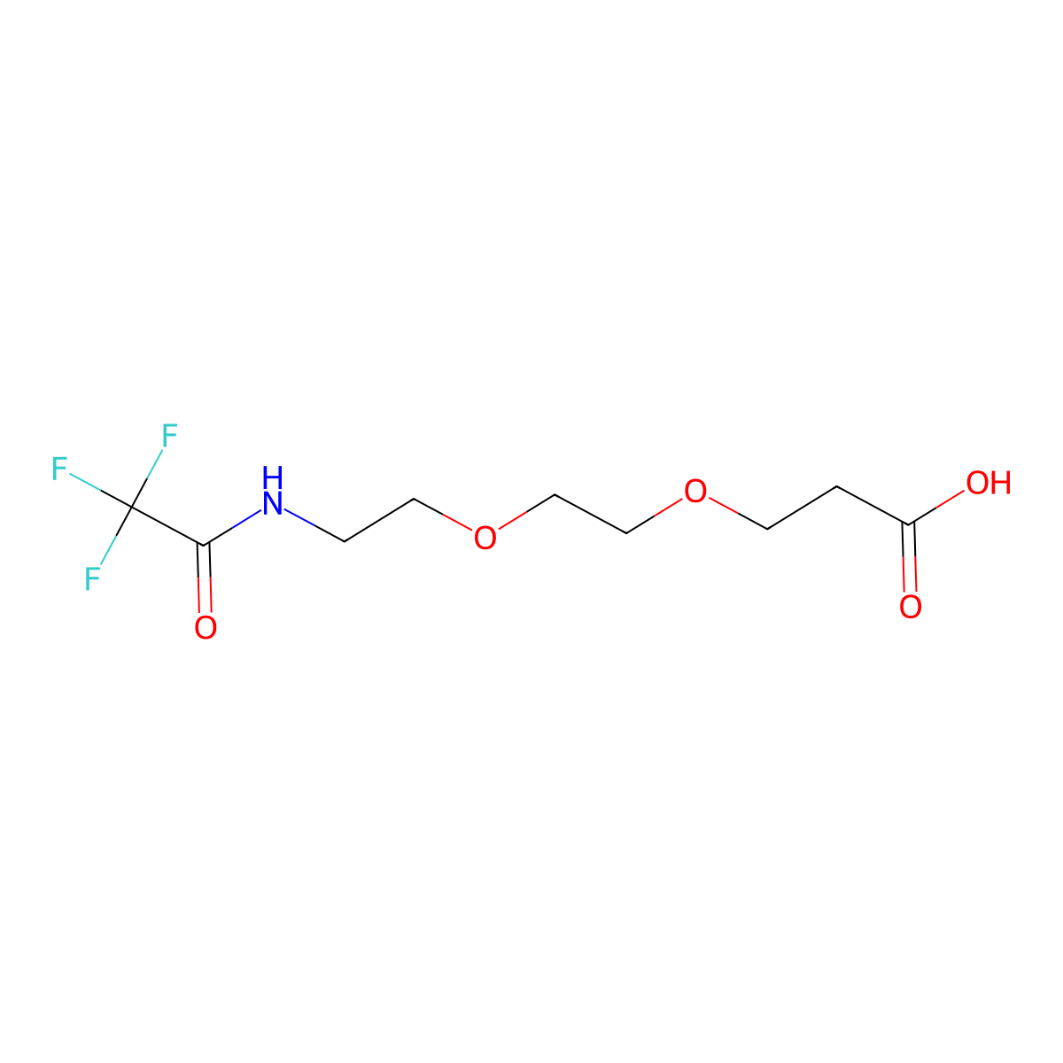 3-{2-[2-(2,2,2-Trifluoroacetamido)ethoxy]ethoxy}propanoic acid molecular structure, CAS 2680820-20-4