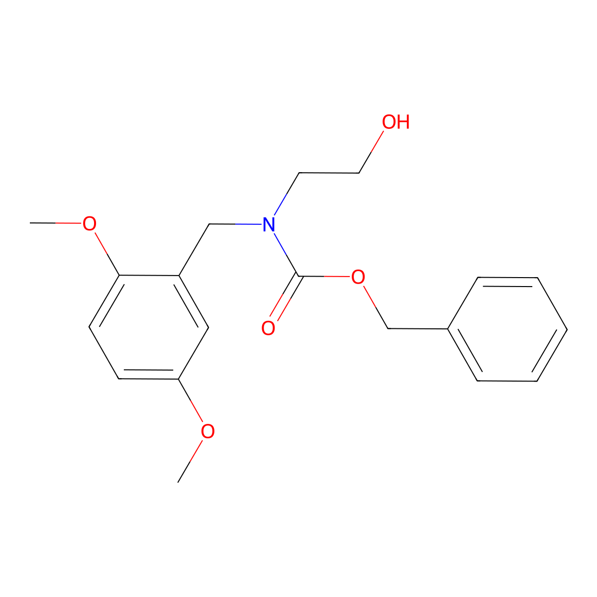 benzyl N-[(2,5-dimethoxyphenyl)methyl]-N-(2-hydroxyethyl)carbamate molecular structure, CAS 2680820-24-8
