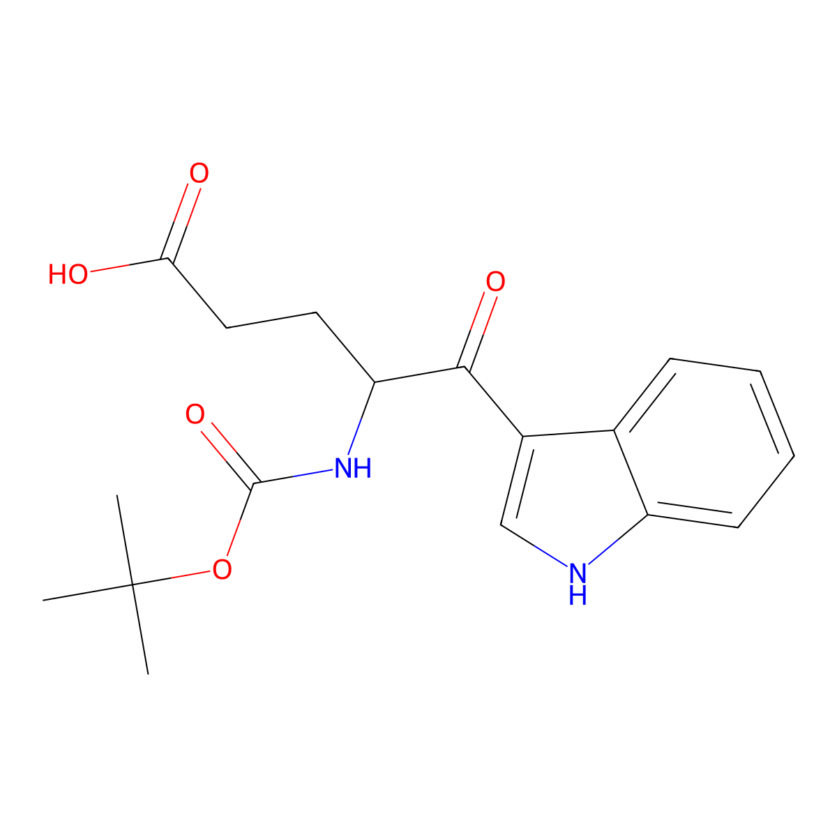 4-{[(tert-butoxy)carbonyl]amino}-5-(1H-indol-3-yl)-5-oxopentanoic acid molecular structure, CAS 2680820-26-0