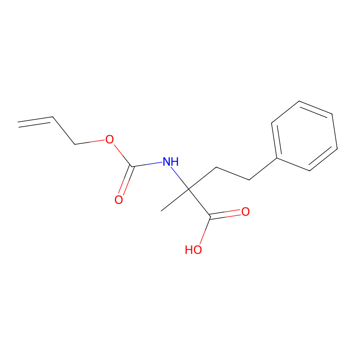 2-Methyl-4-phenyl-2-{[(prop-2-en-1-yloxy)carbonyl]amino}butanoic acid molecular structure, CAS 2680820-28-2