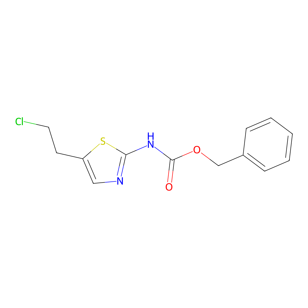 benzyl N-[5-(2-chloroethyl)-1,3-thiazol-2-yl]carbamate molecular structure, CAS 2680820-37-3
