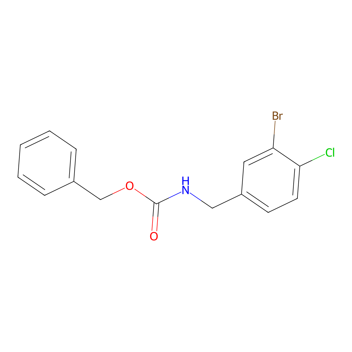 benzyl N-[(3-bromo-4-chlorophenyl)methyl]carbamate molecular structure, CAS 2680820-42-0