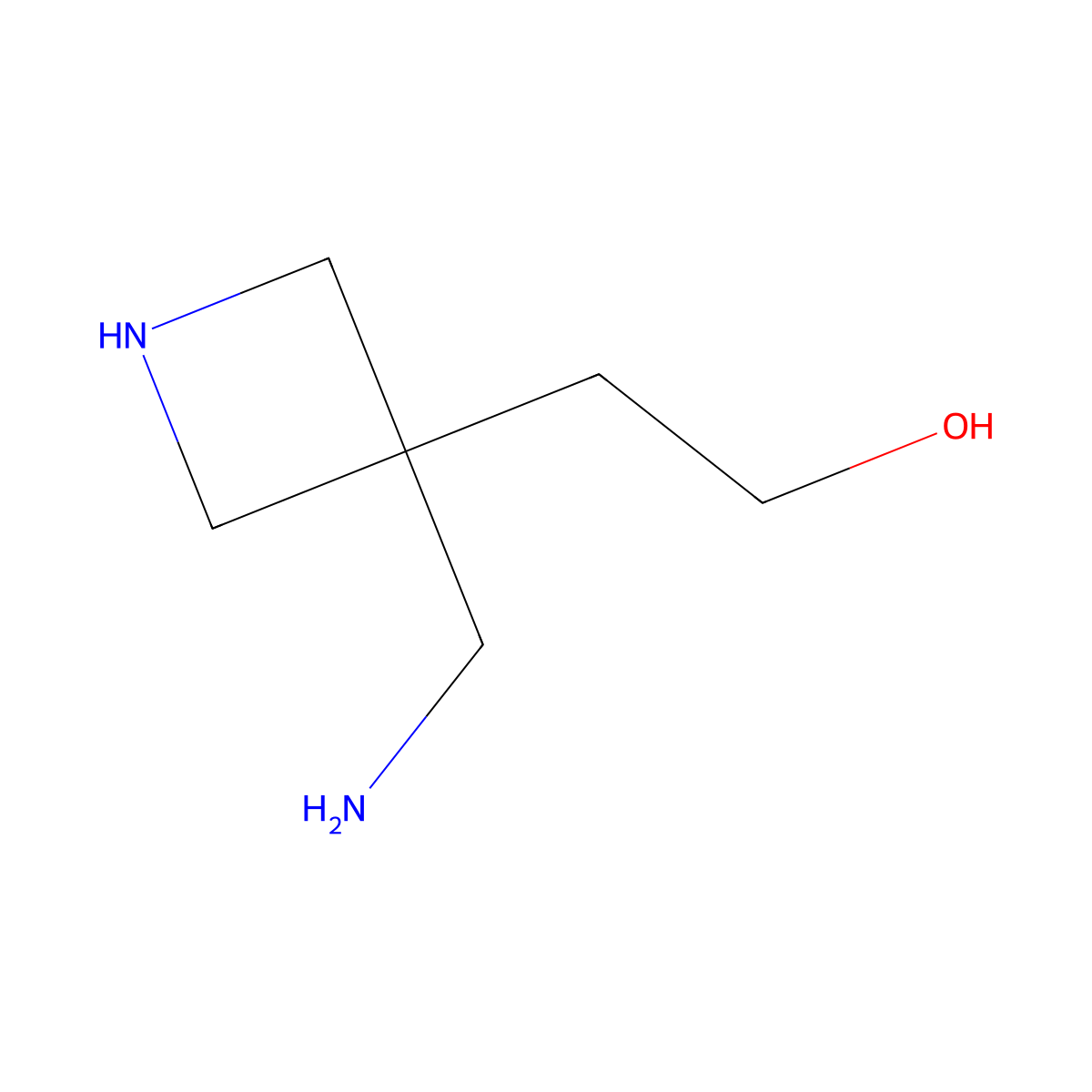 2-[3-(Aminomethyl)azetidin-3-yl]ethan-1-ol molecular structure, CAS 2680820-46-4
