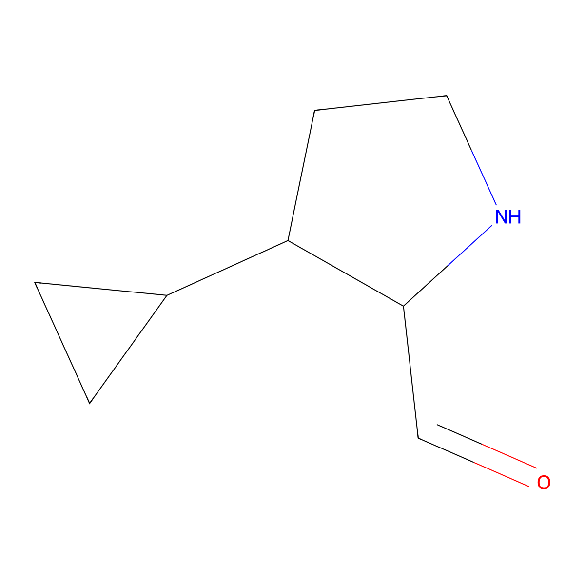 3-Cyclopropylpyrrolidine-2-carbaldehyde molecular structure, CAS 2680820-54-4