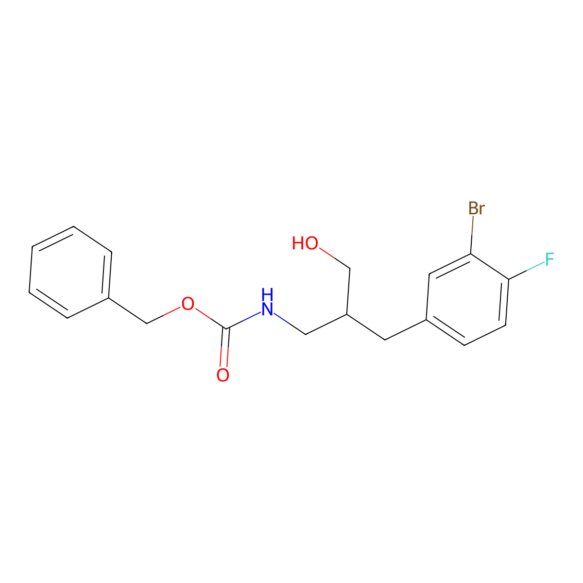 benzyl N-{2-[(3-bromo-4-fluorophenyl)methyl]-3-hydroxypropyl}carbamate molecular structure, CAS 2680820-59-9