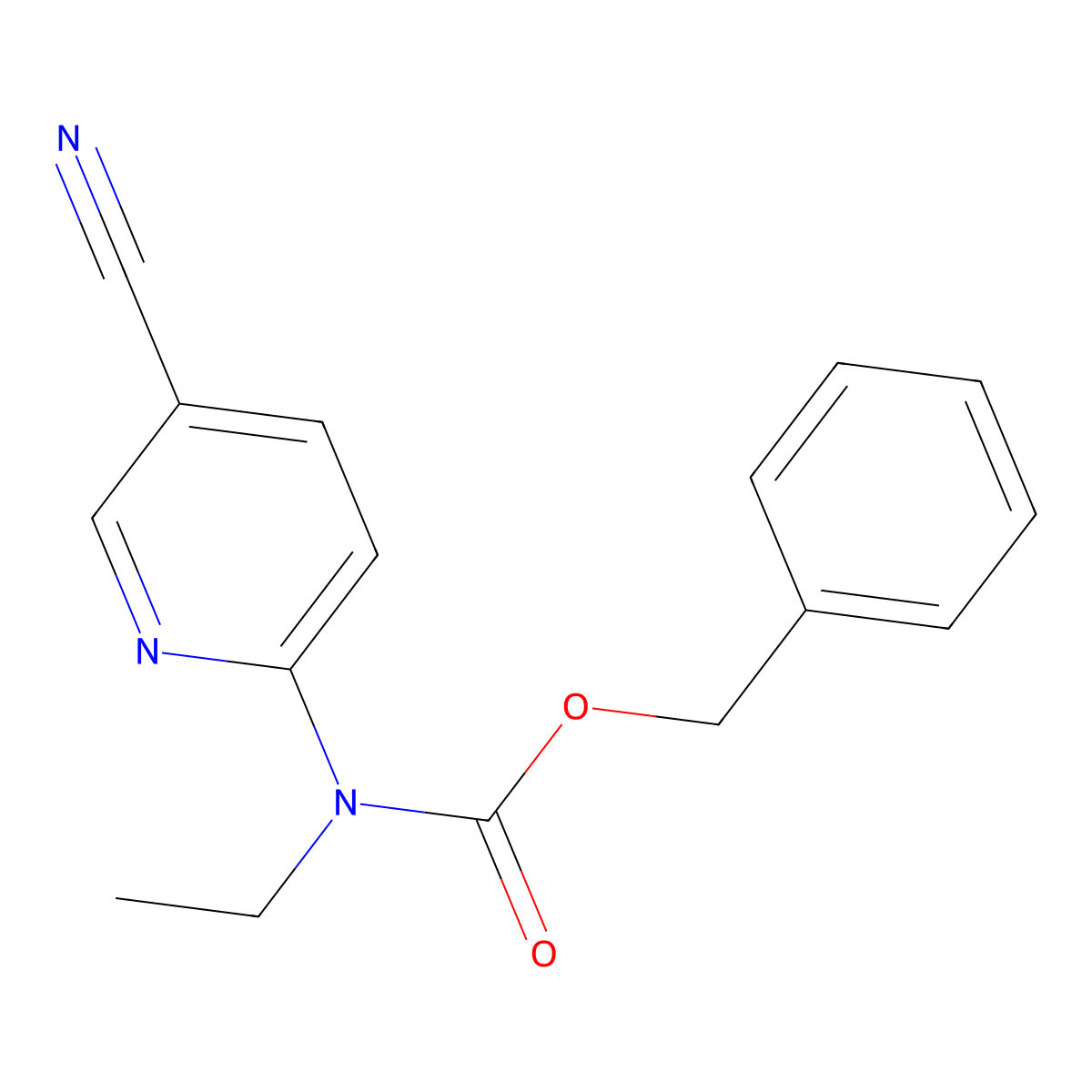 benzyl N-(5-cyanopyridin-2-yl)-N-ethylcarbamate molecular structure, CAS 2680820-67-9