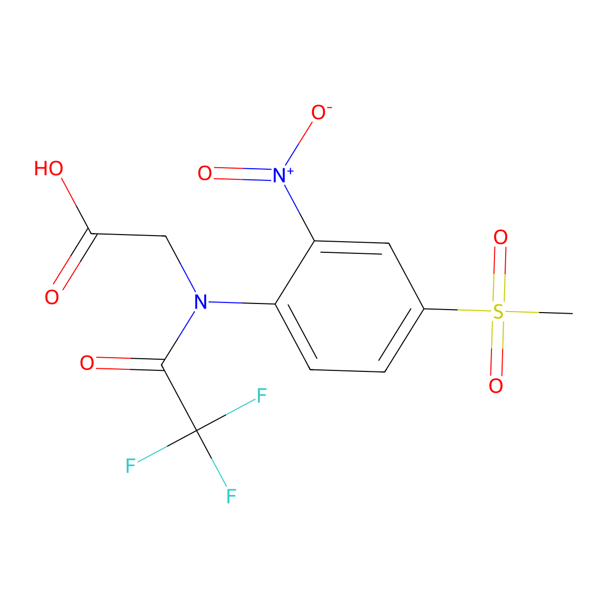 2-[2,2,2-trifluoro-N-(4-methanesulfonyl-2-nitrophenyl)acetamido]acetic acid molecular structure, CAS 2680820-68-0