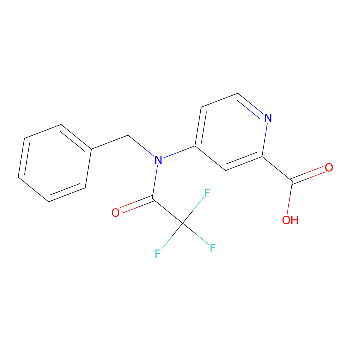 4-(N-benzyl-2,2,2-trifluoroacetamido)pyridine-2-carboxylic acid molecular structure, CAS 2680820-70-4