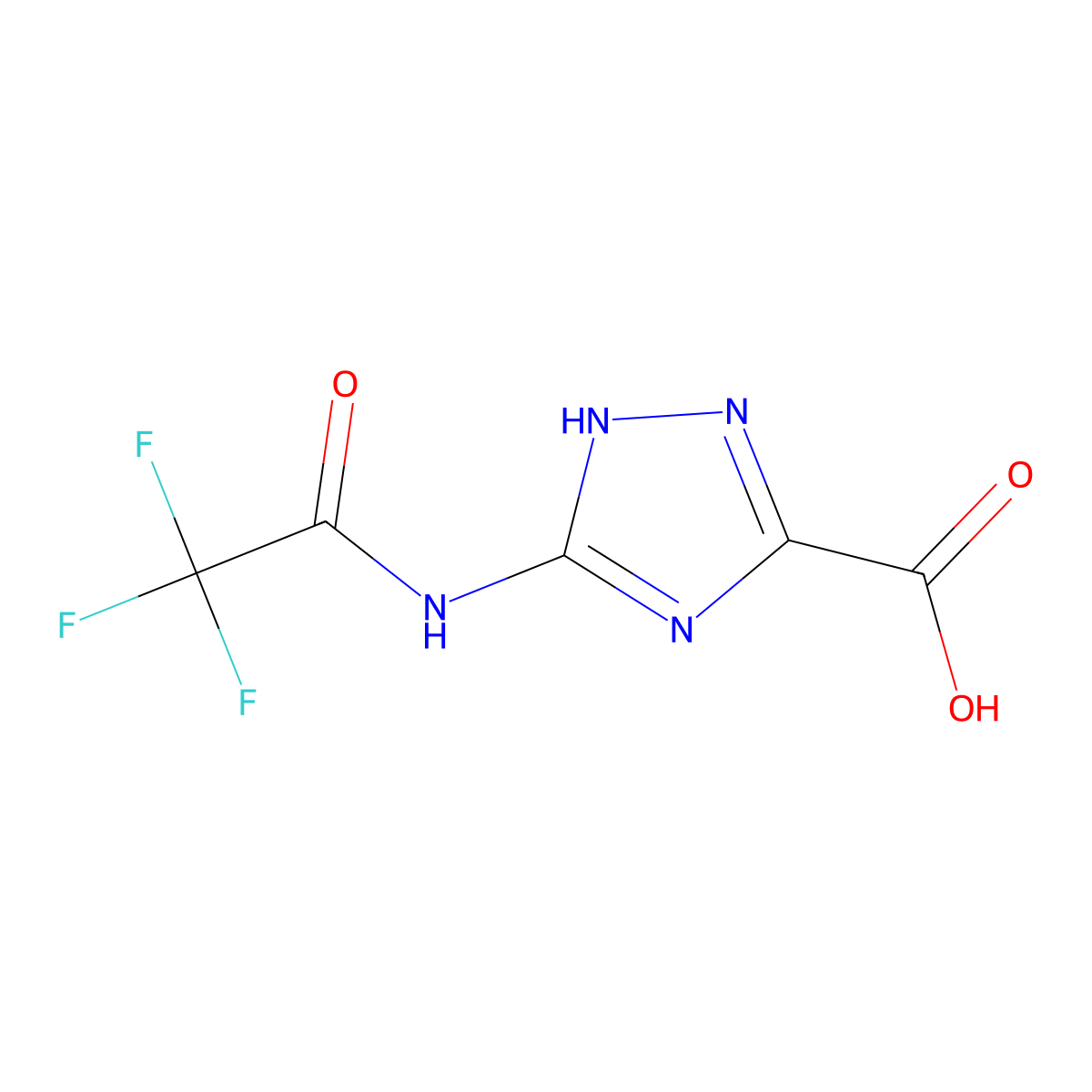 5-(2,2,2-trifluoroacetamido)-1H-1,2,4-triazole-3-carboxylic acid molecular structure, CAS 2680820-73-7