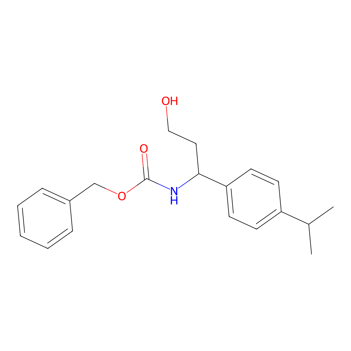 benzyl N-{3-hydroxy-1-[4-(propan-2-yl)phenyl]propyl}carbamate molecular structure, CAS 2680820-85-1