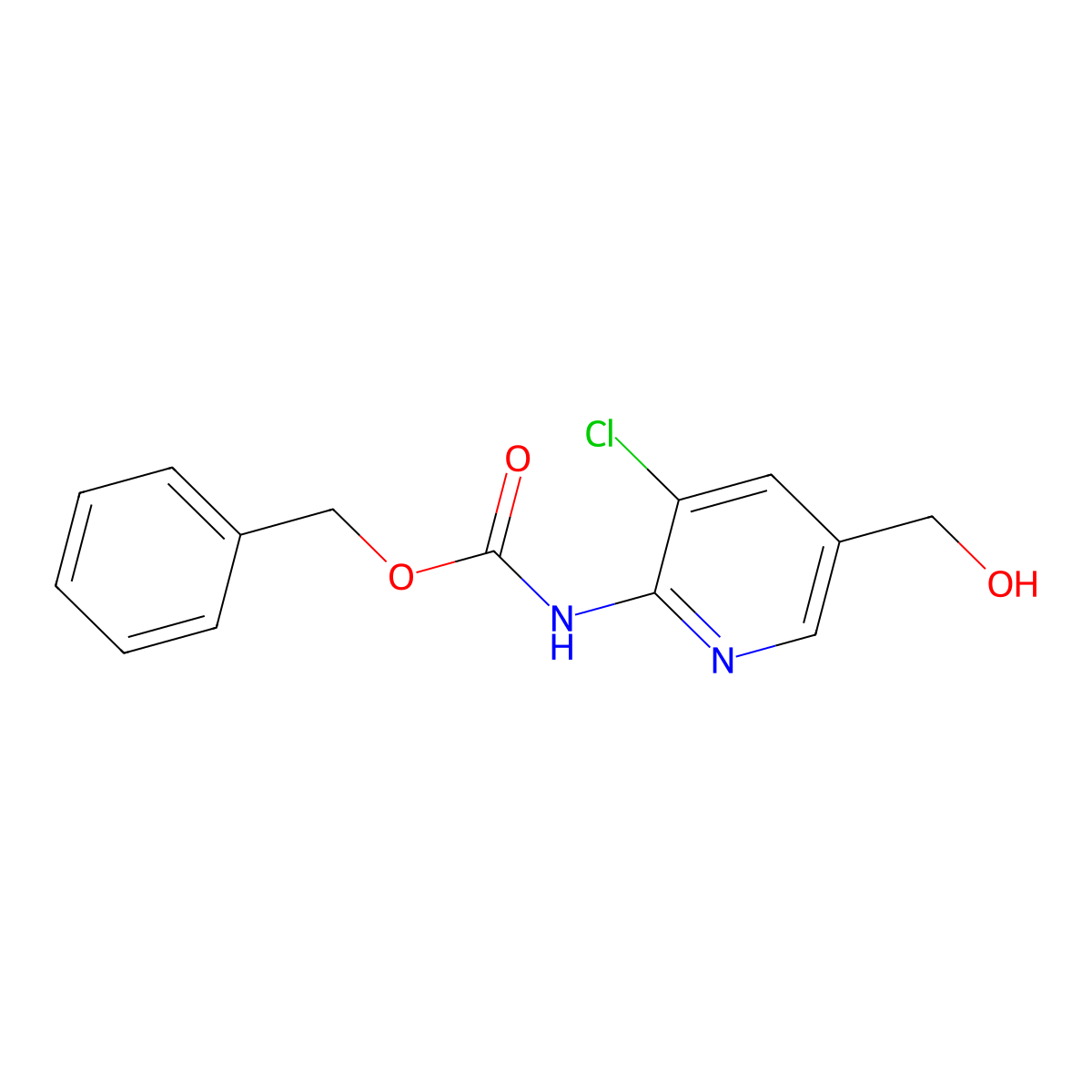 benzyl N-[3-chloro-5-(hydroxymethyl)pyridin-2-yl]carbamate molecular structure, CAS 2680821-01-4