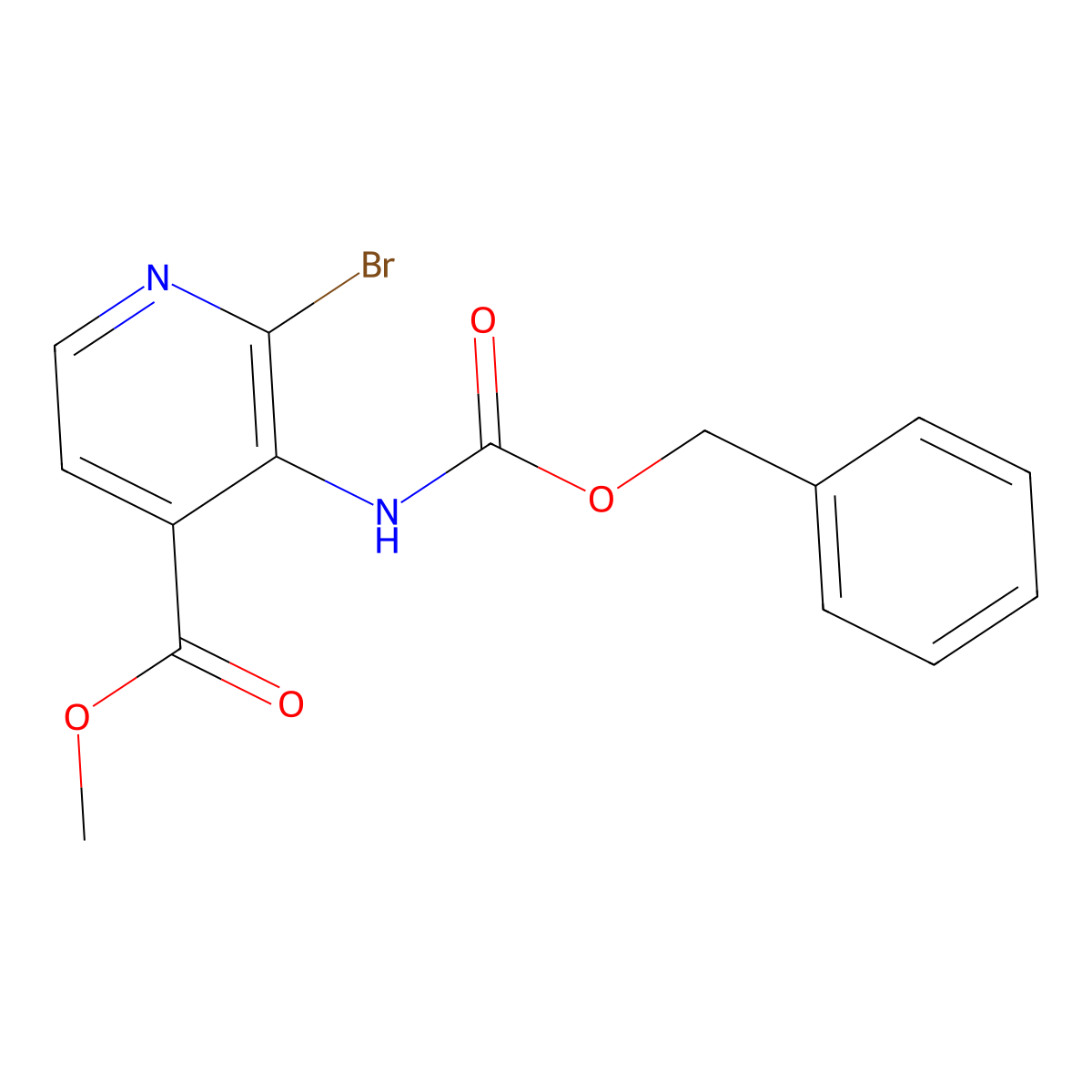 Methyl 3-{[(benzyloxy)carbonyl]amino}-2-bromopyridine-4-carboxylate molecular structure, CAS 2680821-02-5