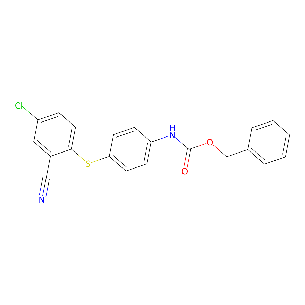 benzyl N-{4-[(4-chloro-2-cyanophenyl)sulfanyl]phenyl}carbamate molecular structure, CAS 2680821-05-8