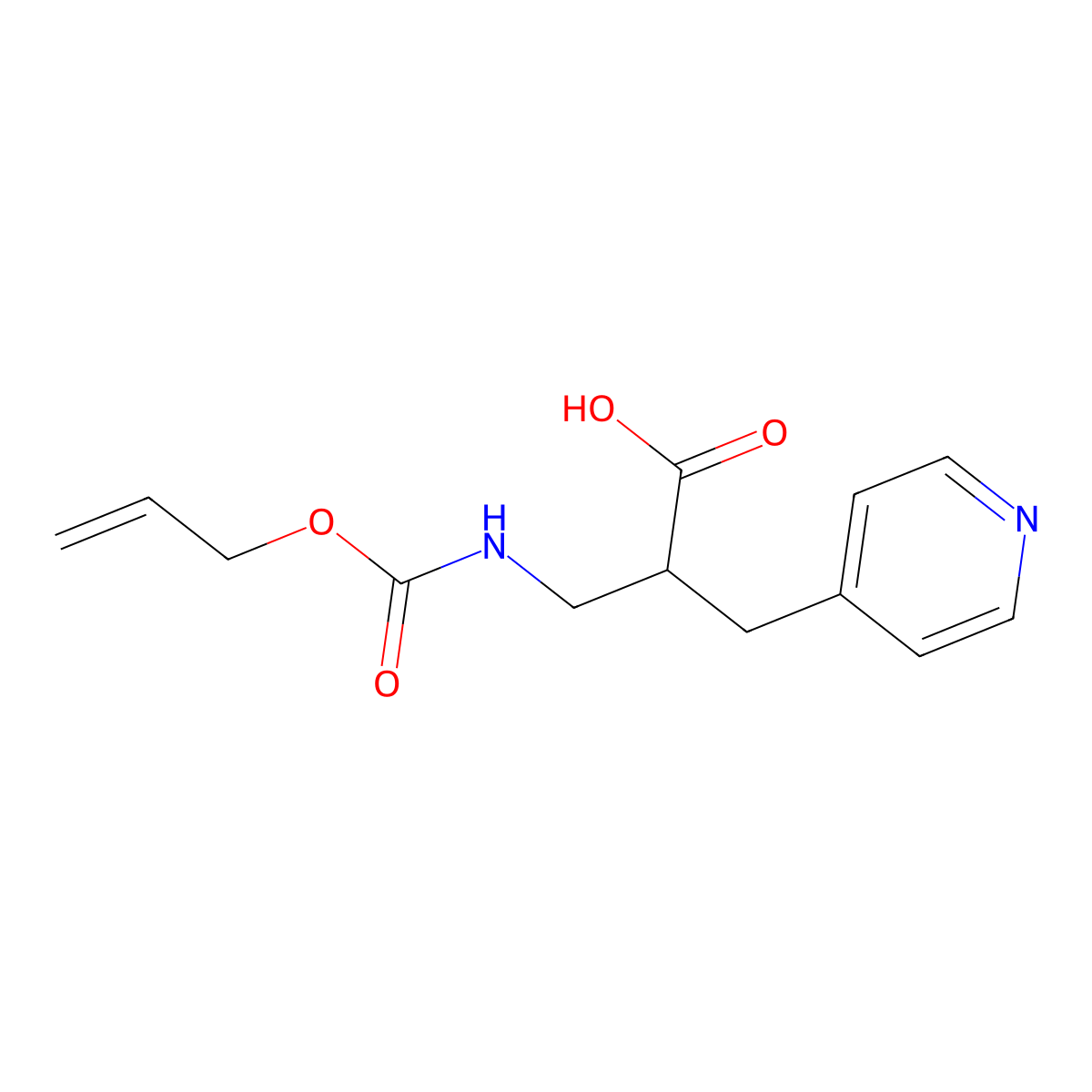 3-{[(Prop-2-en-1-yloxy)carbonyl]amino}-2-[(pyridin-4-yl)methyl]propanoic acid molecular structure, CAS 2680821-11-6