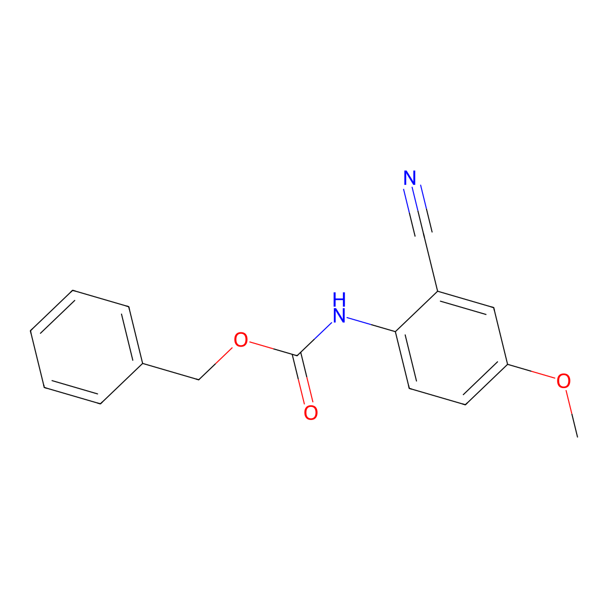 benzyl N-(2-cyano-4-methoxyphenyl)carbamate molecular structure, CAS 2680821-13-8