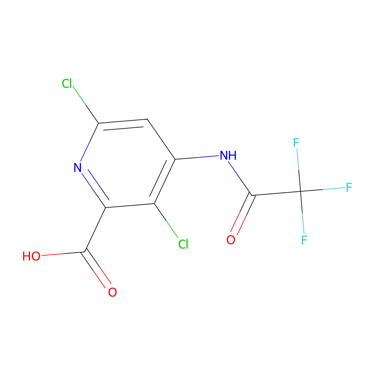 3,6-Dichloro-4-(2,2,2-trifluoroacetamido)pyridine-2-carboxylic acid molecular structure, CAS 2680821-22-9