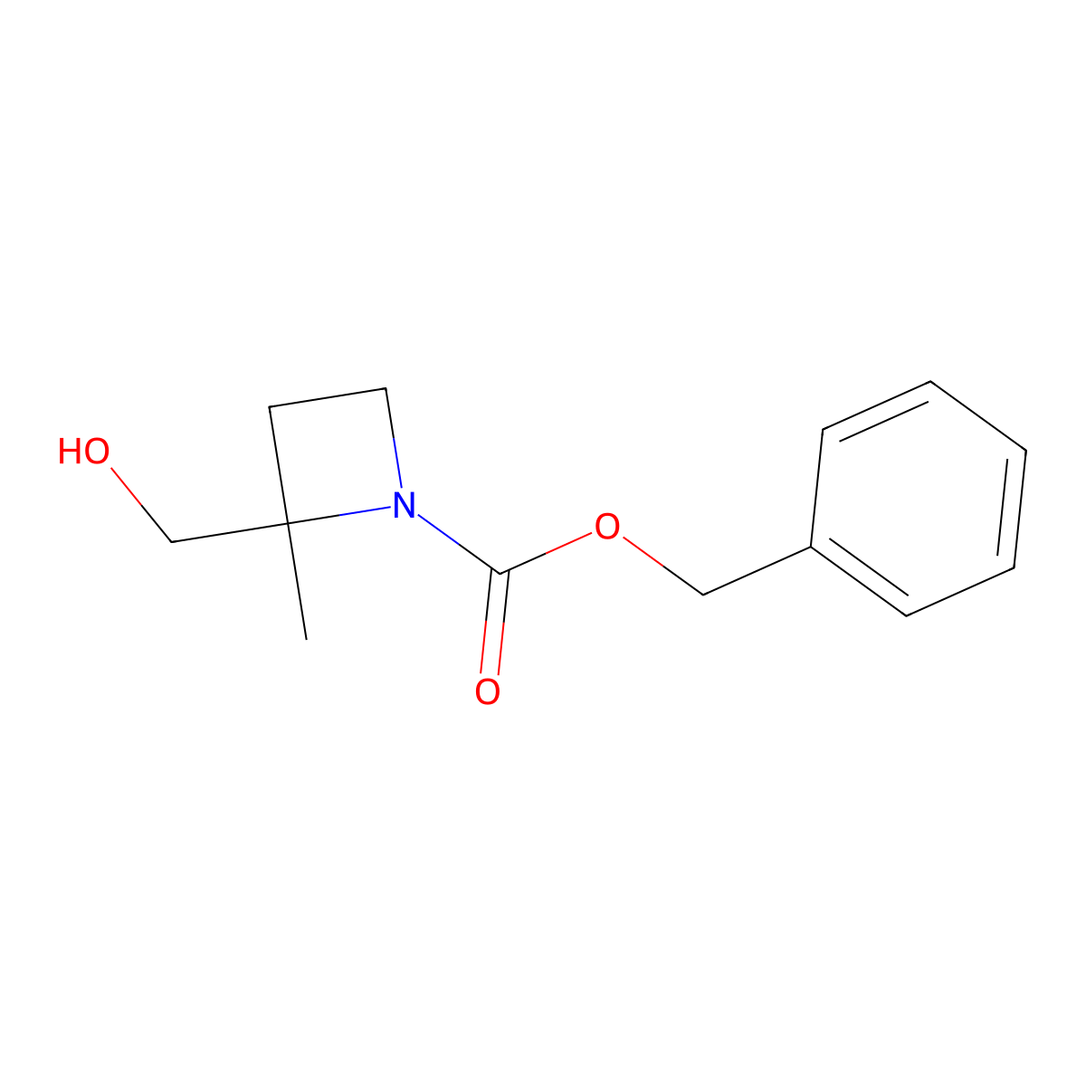 Benzyl 2-(hydroxymethyl)-2-methylazetidine-1-carboxylate molecular structure, CAS 2680821-26-3