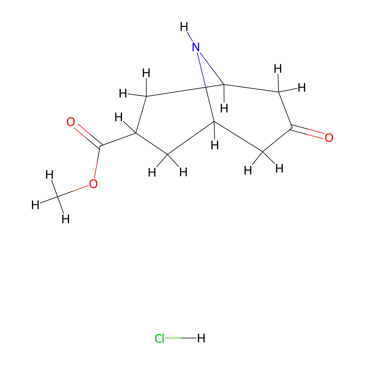 Methyl 7-oxo-9-azabicyclo[3.3.1]nonane-3-carboxylate hydrochloride molecular structure, CAS 2680821-27-4