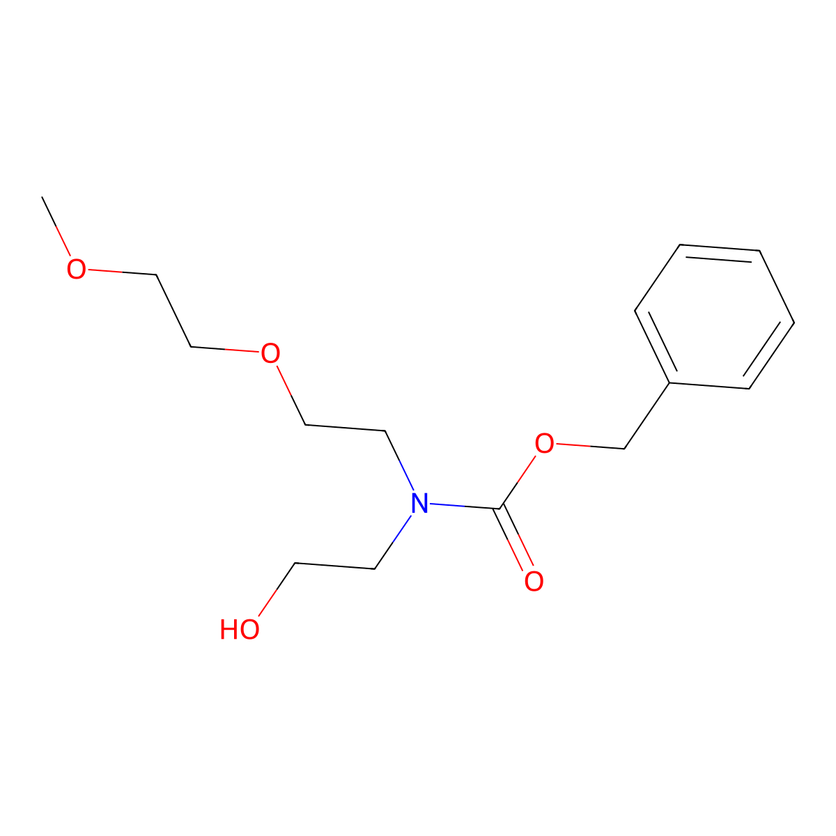 benzyl N-(2-hydroxyethyl)-N-[2-(2-methoxyethoxy)ethyl]carbamate molecular structure, CAS 2680821-29-6