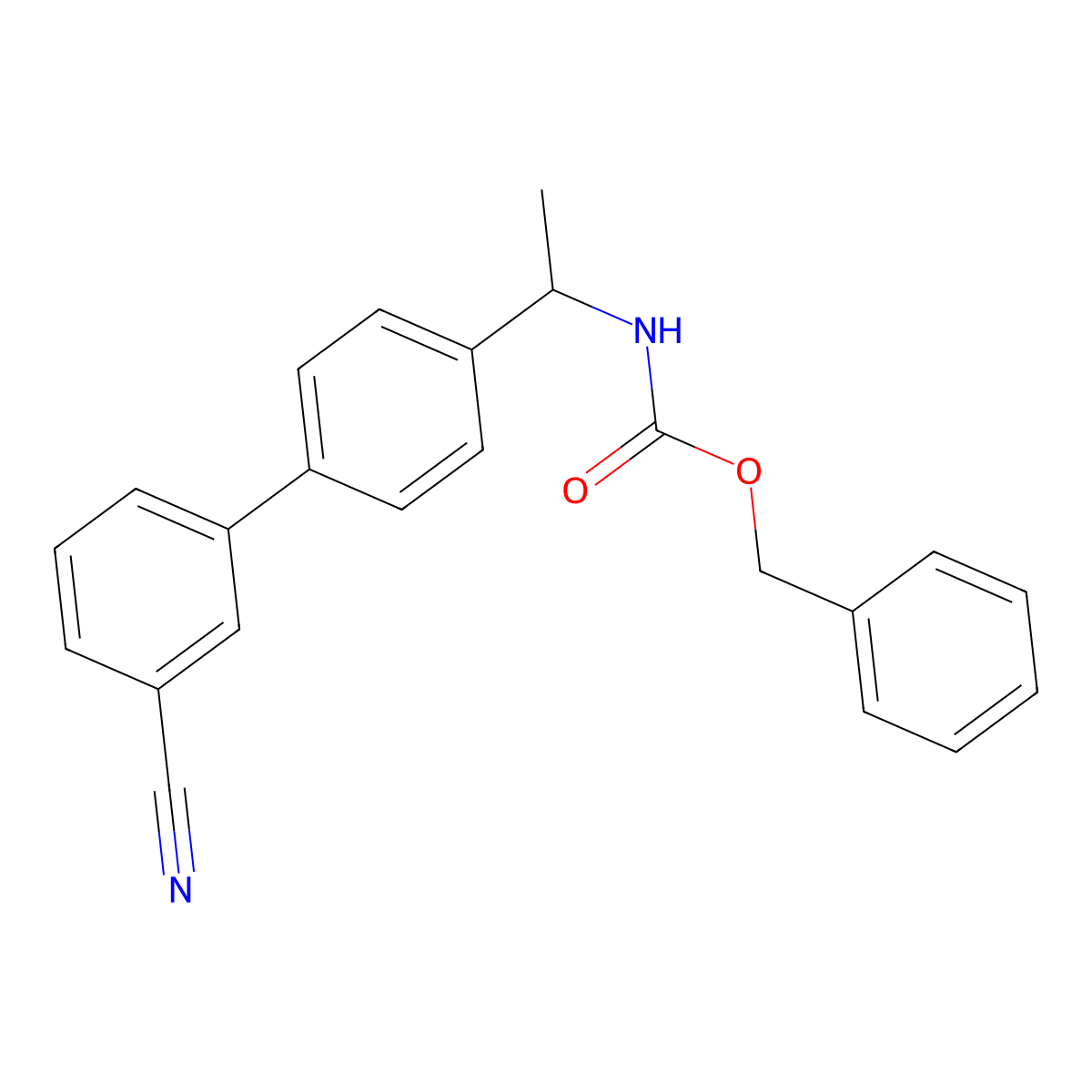 benzyl N-(1-{3'-cyano-[1,1'-biphenyl]-4-yl}ethyl)carbamate molecular structure, CAS 2680821-32-1
