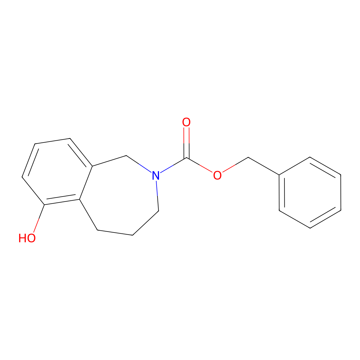 benzyl 6-hydroxy-2,3,4,5-tetrahydro-1H-2-benzazepine-2-carboxylate molecular structure, CAS 2680821-38-7