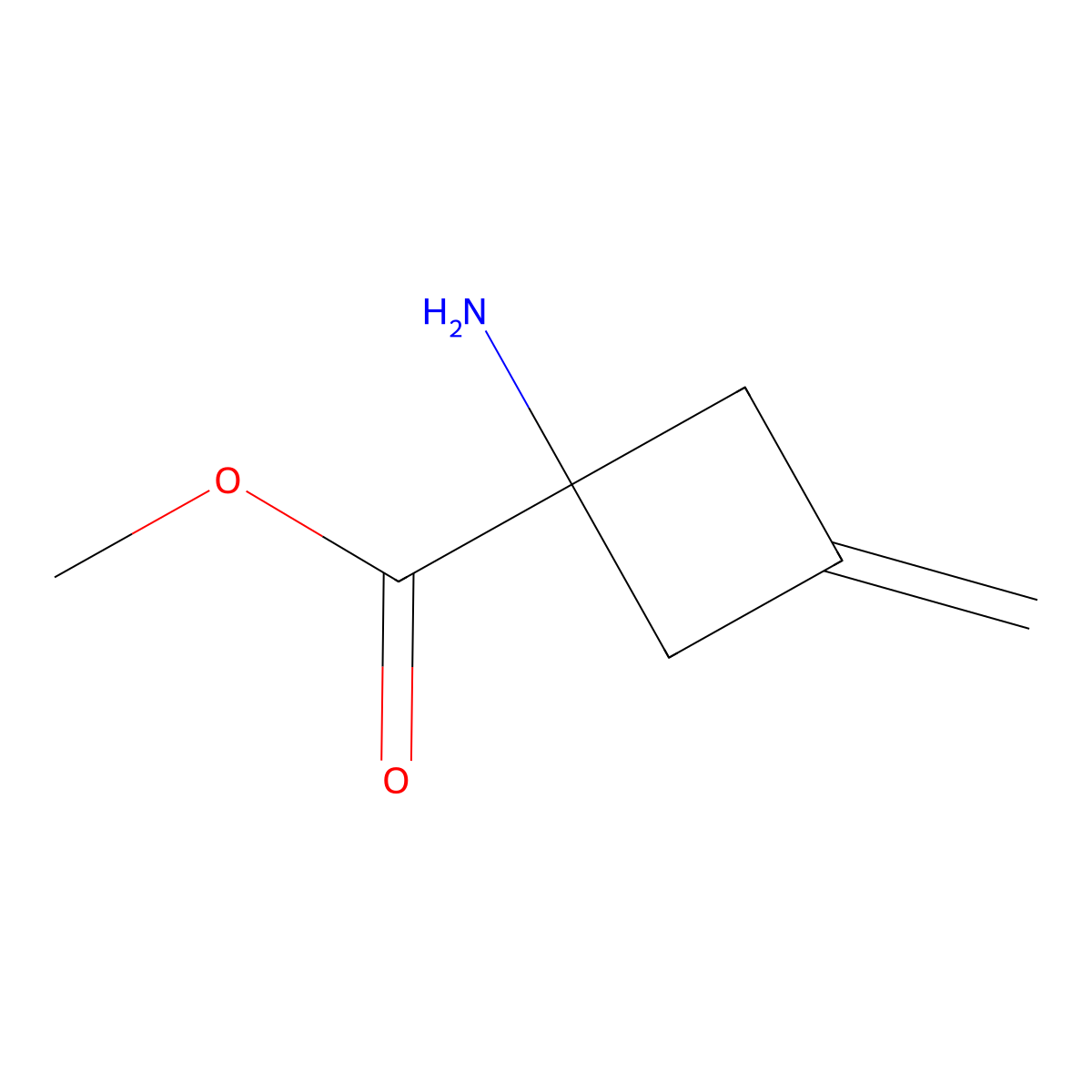 Methyl 1-amino-3-methylidenecyclobutane-1-carboxylate molecular structure, CAS 2680821-39-8