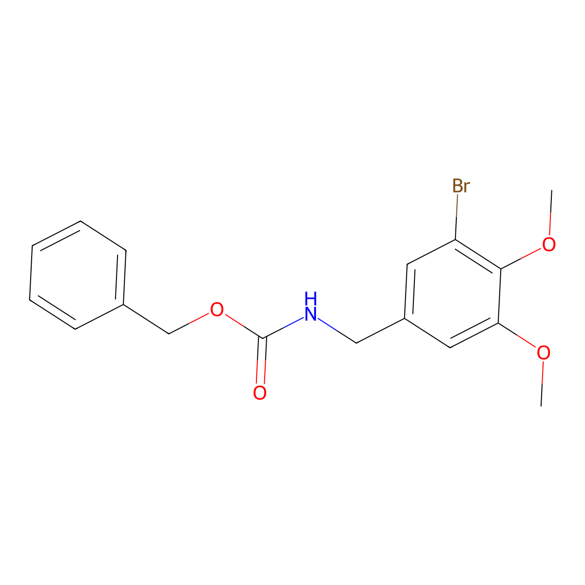 benzyl N-[(3-bromo-4,5-dimethoxyphenyl)methyl]carbamate molecular structure, CAS 2680821-40-1