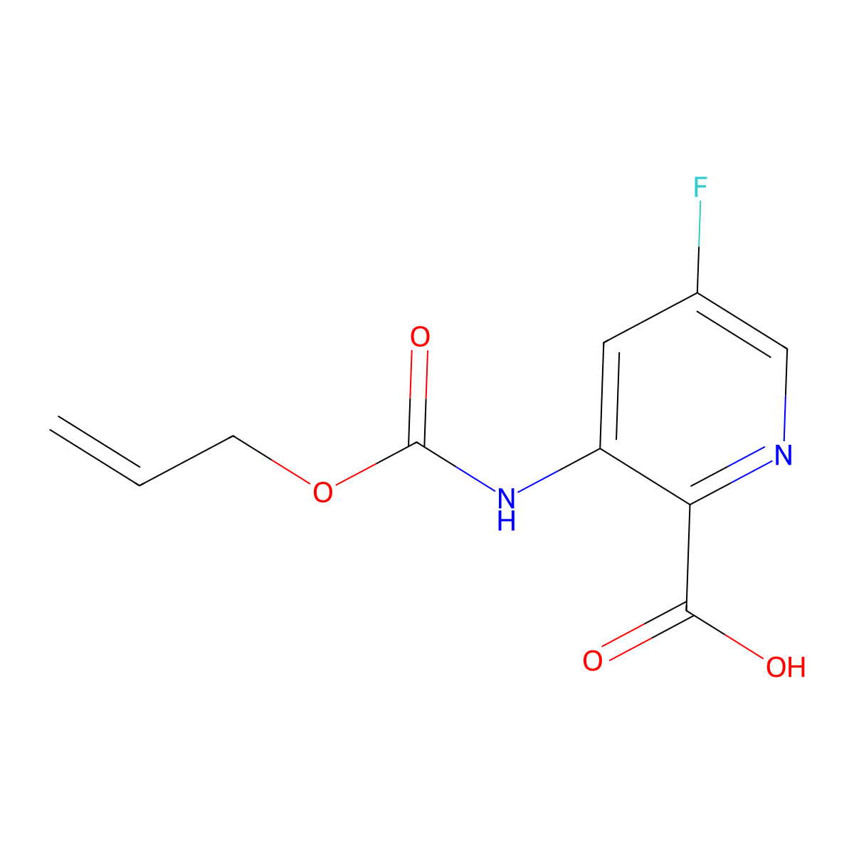 5-Fluoro-3-{[(prop-2-en-1-yloxy)carbonyl]amino}pyridine-2-carboxylic acid molecular structure, CAS 2680821-75-2