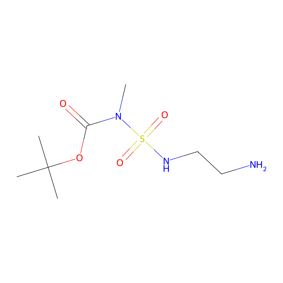 tert-butyl N-[(2-aminoethyl)sulfamoyl]-N-methylcarbamate molecular structure, CAS 2680821-80-9