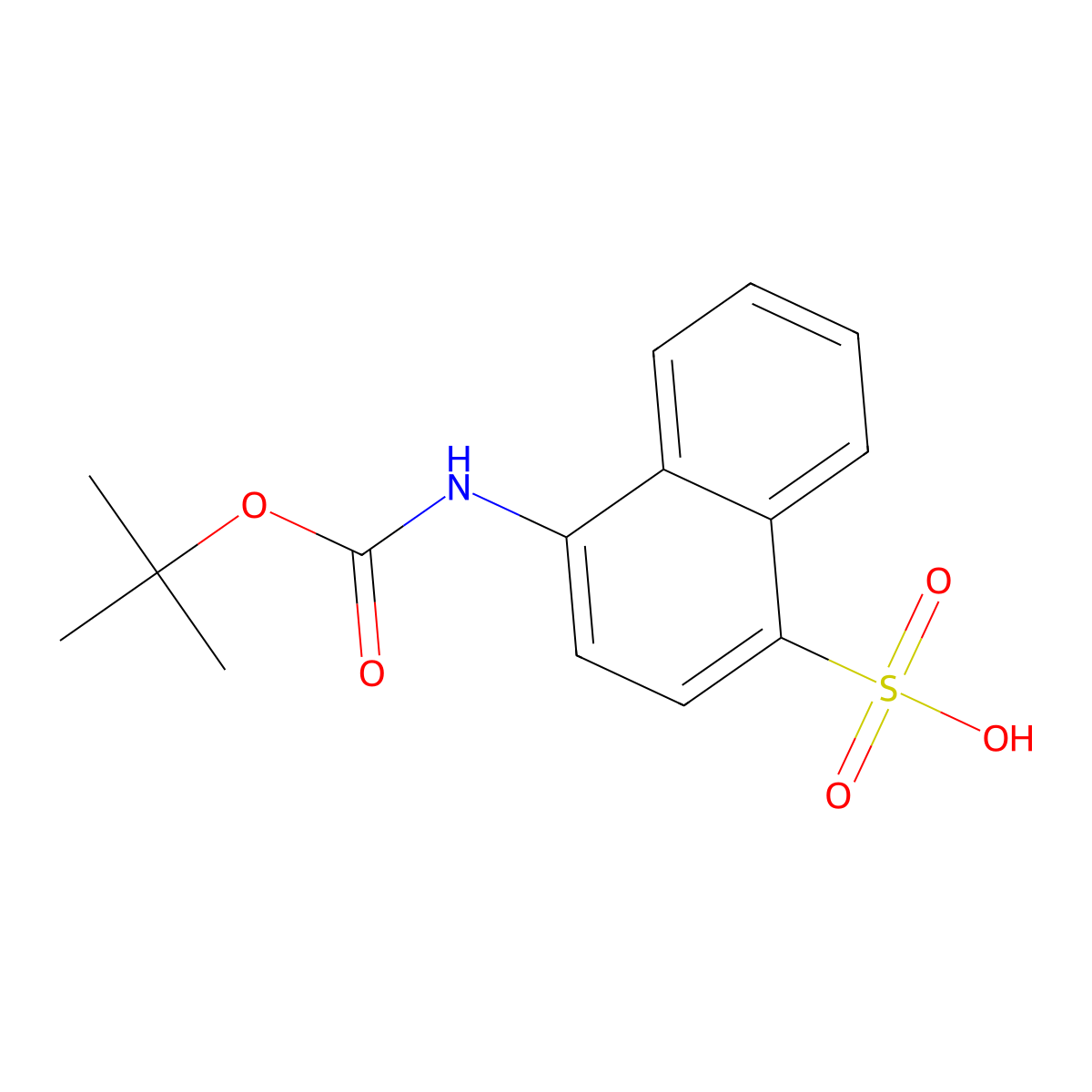 4-{[(Tert-butoxy)carbonyl]amino}naphthalene-1-sulfonic acid molecular structure, CAS 2680821-82-1