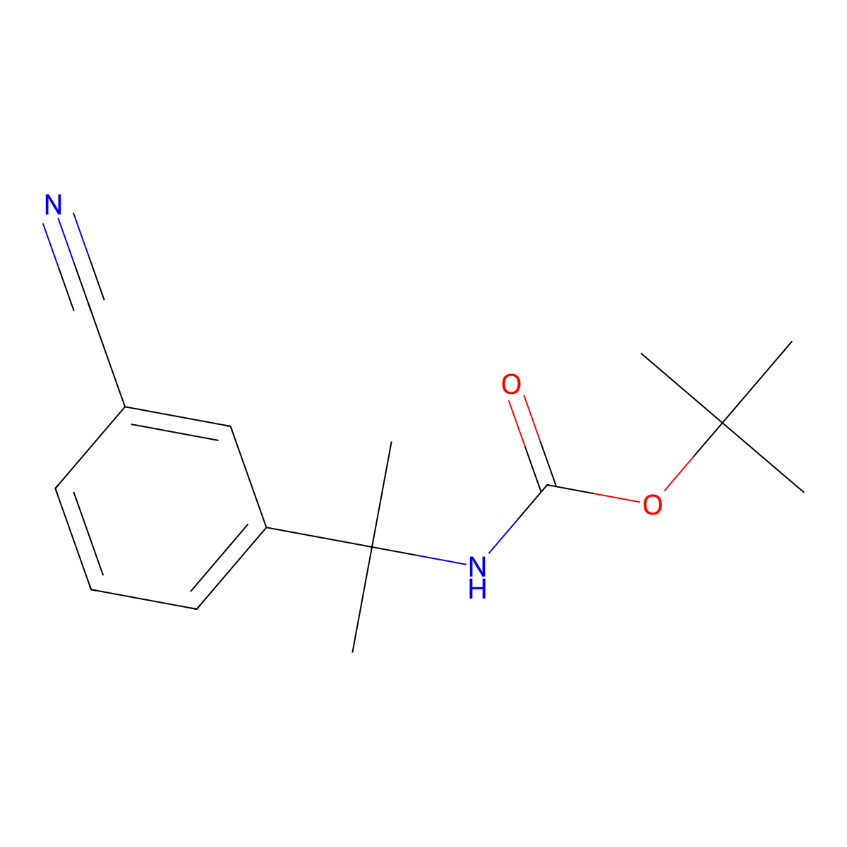 tert-butyl N-[2-(3-cyanophenyl)propan-2-yl]carbamate molecular structure, CAS 2680821-86-5