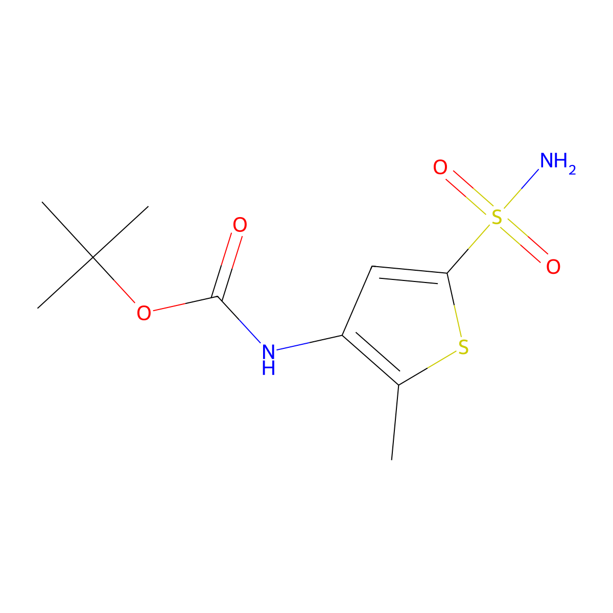 tert-butyl N-(2-methyl-5-sulfamoylthiophen-3-yl)carbamate molecular structure, CAS 2680821-95-6