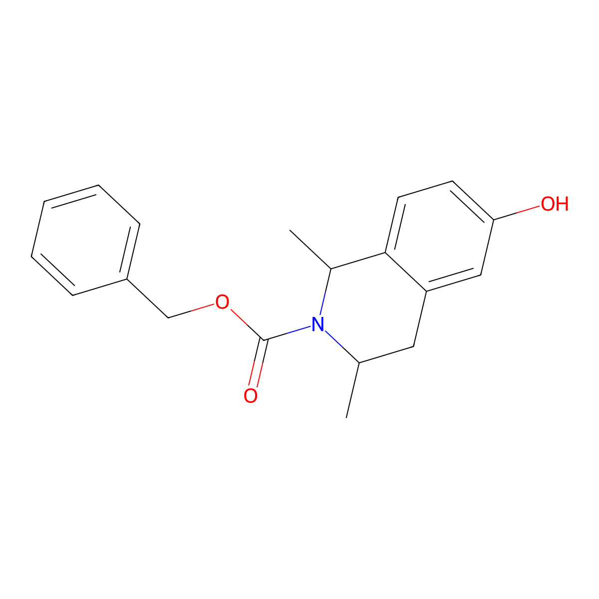 Benzyl 6-hydroxy-1,3-dimethyl-1,2,3,4-tetrahydroisoquinoline-2-carboxylate molecular structure, CAS 2680821-98-9