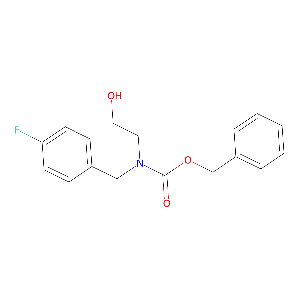 benzyl N-[(4-fluorophenyl)methyl]-N-(2-hydroxyethyl)carbamate molecular structure, CAS 2680821-99-0