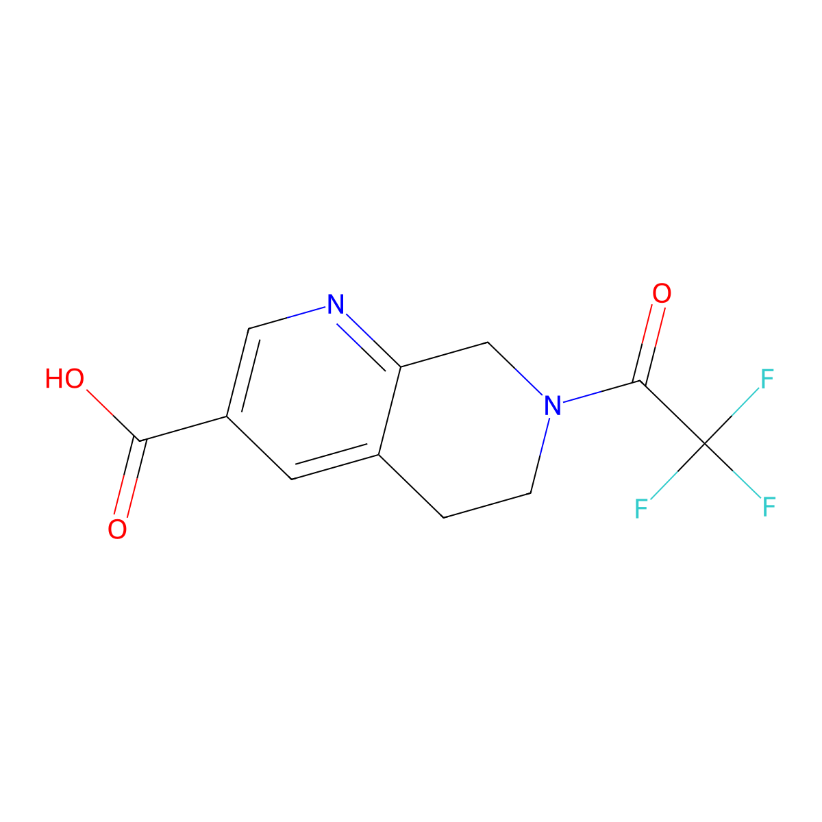 7-(2,2,2-Trifluoroacetyl)-5,6,7,8-tetrahydro-1,7-naphthyridine-3-carboxylic acid molecular structure, CAS 2680822-03-9