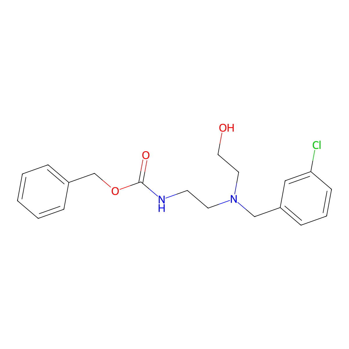 benzyl N-(2-{[(3-chlorophenyl)methyl](2-hydroxyethyl)amino}ethyl)carbamate molecular structure, CAS 2680822-05-1