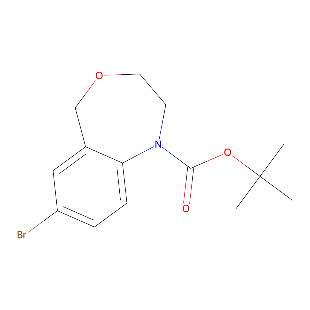 Tert-butyl 7-bromo-1,2,3,5-tetrahydro-4,1-benzoxazepine-1-carboxylate molecular structure, CAS 2680822-06-2