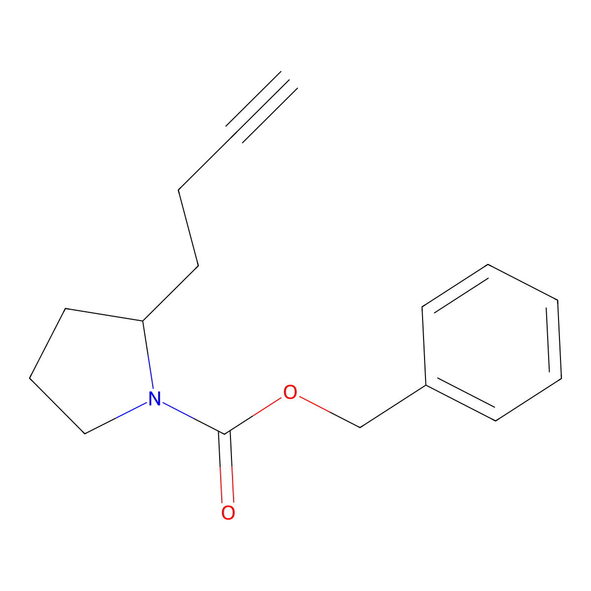 Benzyl 2-(but-3-yn-1-yl)pyrrolidine-1-carboxylate molecular structure, CAS 2680822-09-5