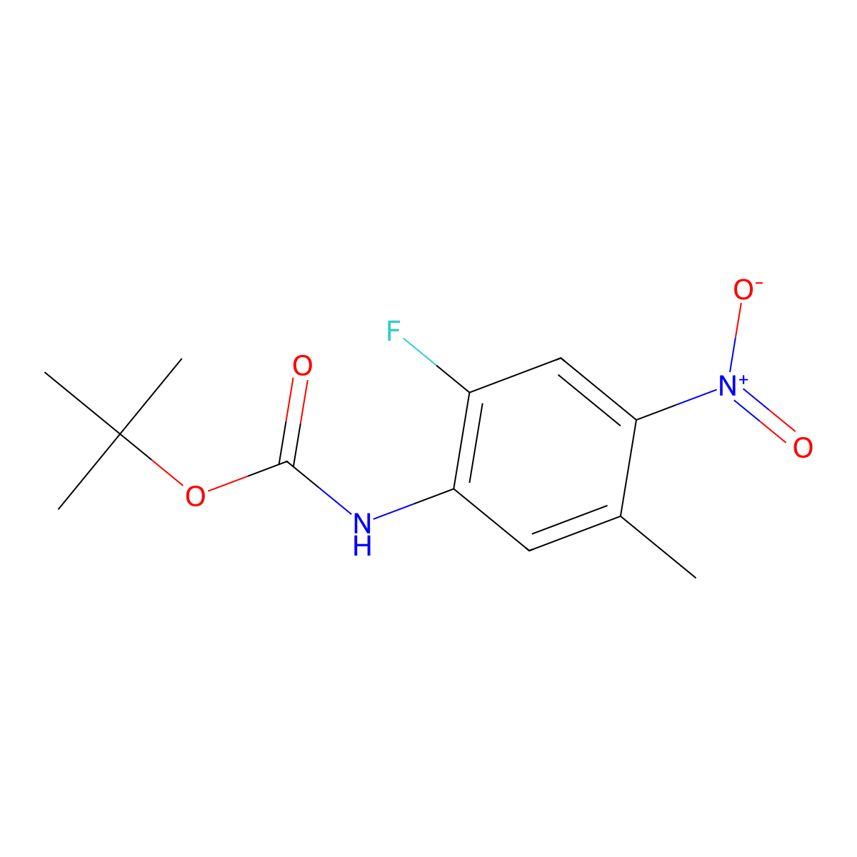 tert-butyl N-(2-fluoro-5-methyl-4-nitrophenyl)carbamate molecular structure, CAS 2680822-12-0