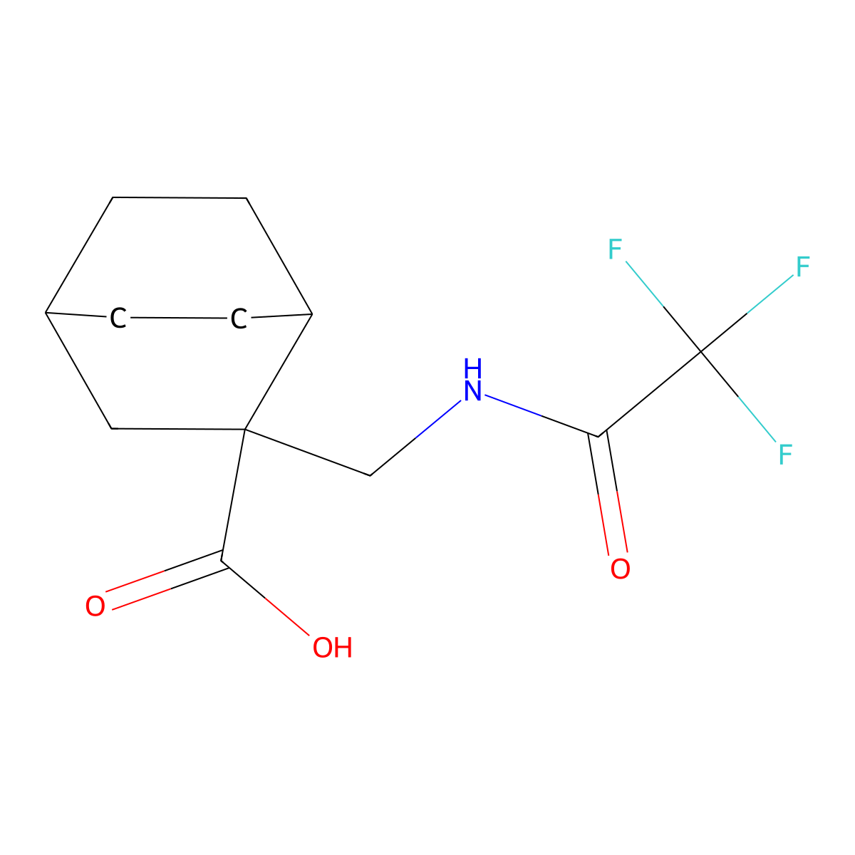 2-[(2,2,2-Trifluoroacetamido)methyl]bicyclo[2.2.2]octane-2-carboxylic acid molecular structure, CAS 2680822-17-5