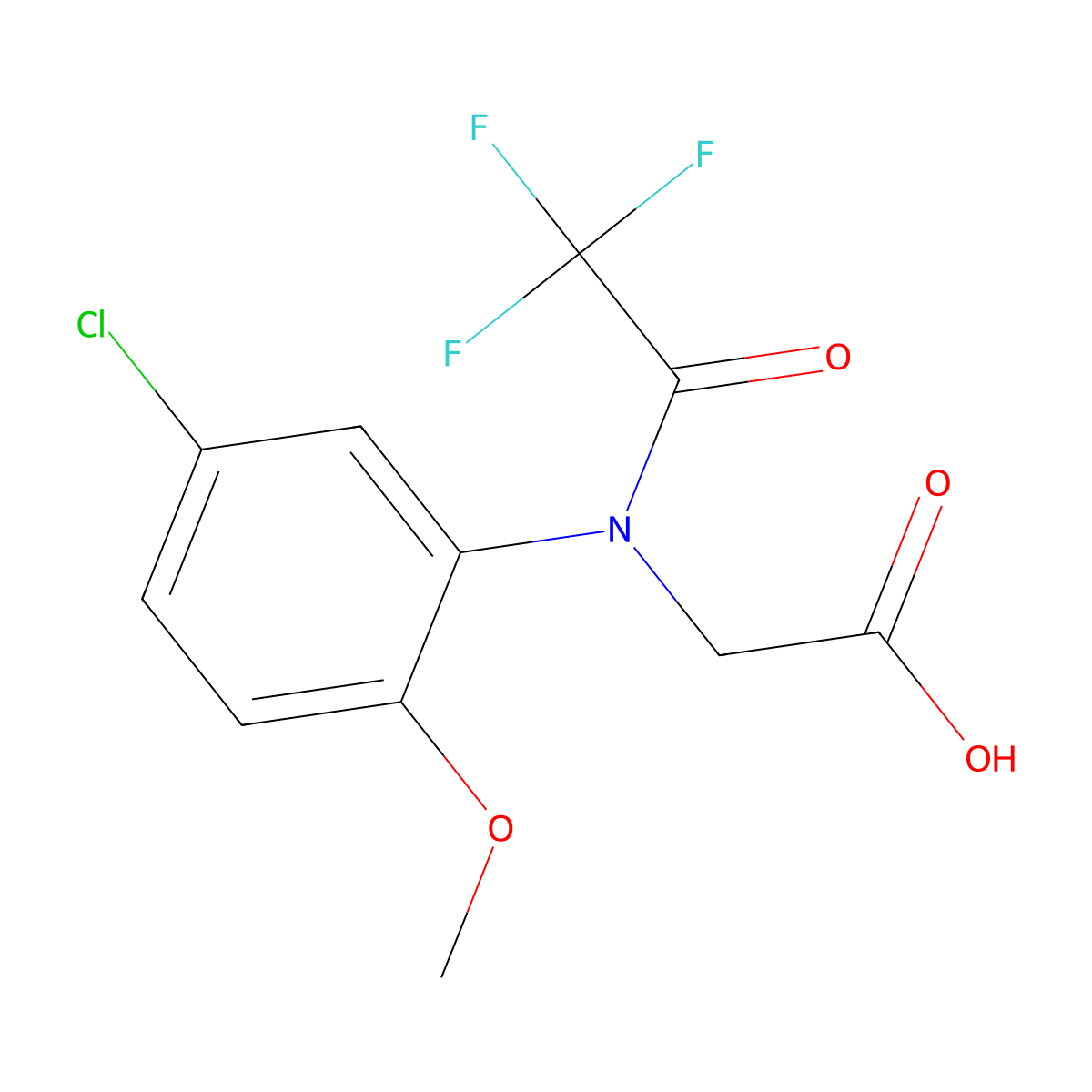 2-[N-(5-chloro-2-methoxyphenyl)-2,2,2-trifluoroacetamido]acetic acid molecular structure, CAS 2680822-19-7