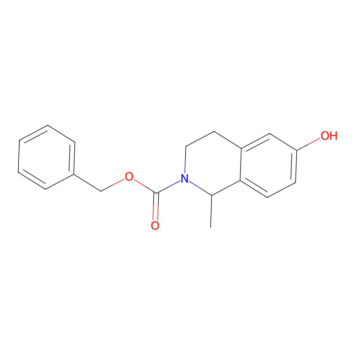 Benzyl 6-hydroxy-1-methyl-1,2,3,4-tetrahydroisoquinoline-2-carboxylate molecular structure, CAS 2680822-21-1