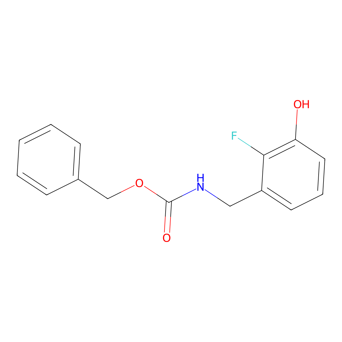 benzyl N-[(2-fluoro-3-hydroxyphenyl)methyl]carbamate molecular structure, CAS 2680822-23-3
