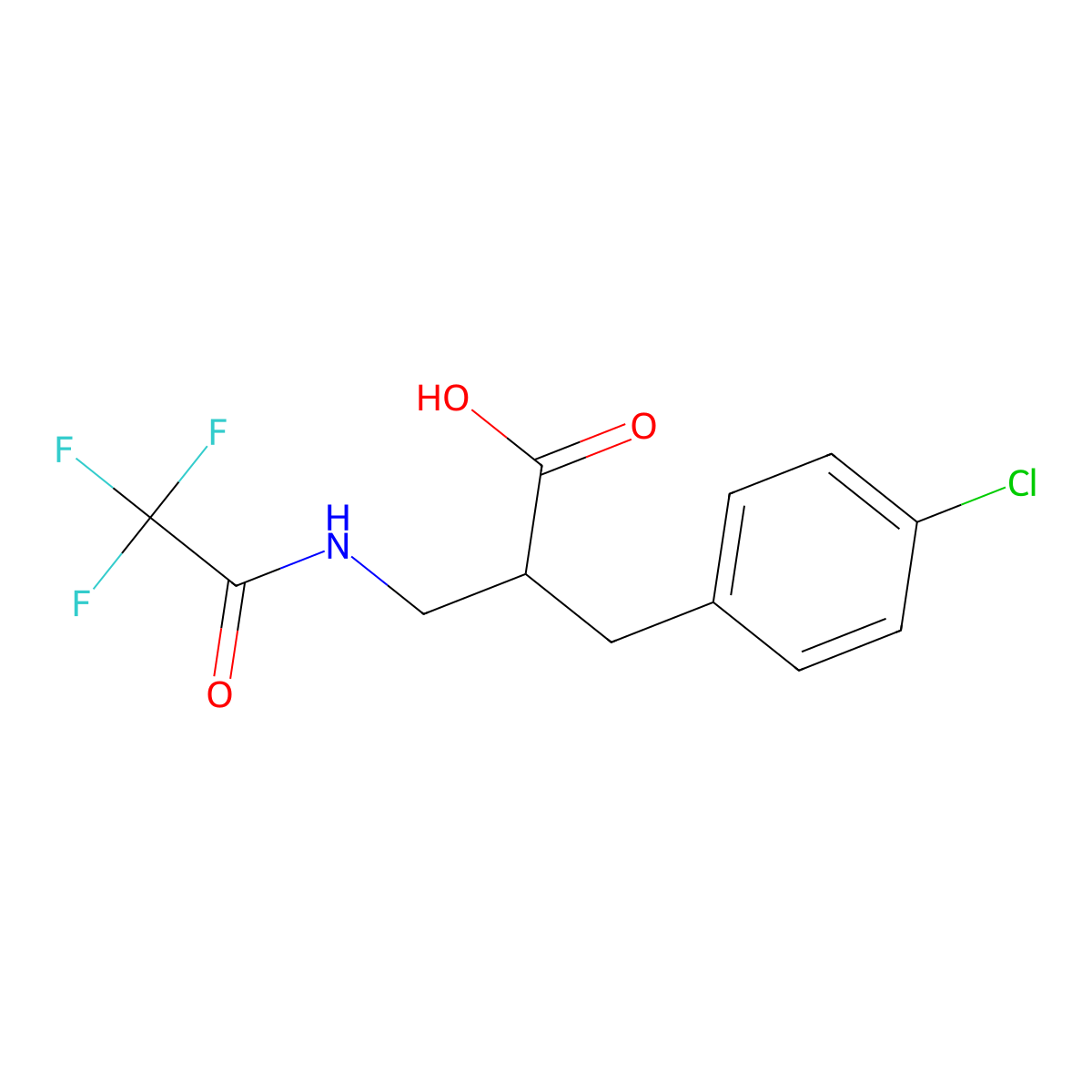 2-[(4-Chlorophenyl)methyl]-3-(2,2,2-trifluoroacetamido)propanoic acid molecular structure, CAS 2680822-24-4