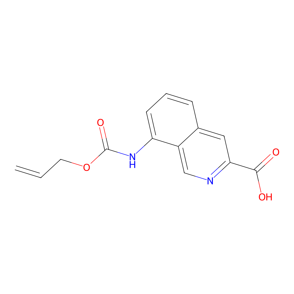 8-{[(Prop-2-en-1-yloxy)carbonyl]amino}isoquinoline-3-carboxylic acid molecular structure, CAS 2680822-33-5